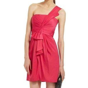 BCBGMaxAzria One Shoulder Palais Pink Cocktail Dress